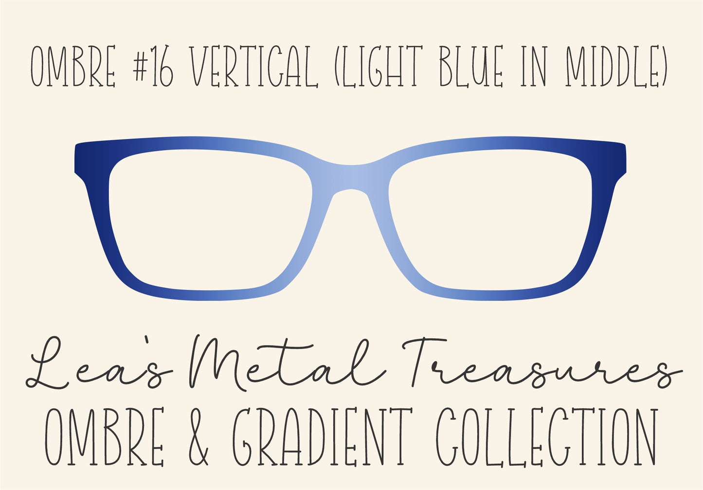 OMBRE 16 VERTICAL LIGHT BLUE IN MIDDLE Eyewear Toppers COMES WITH MAGNETS