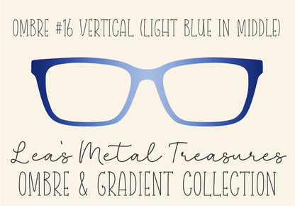 OMBRE 16 VERTICAL LIGHT BLUE IN MIDDLE Eyewear Toppers COMES WITH MAGNETS