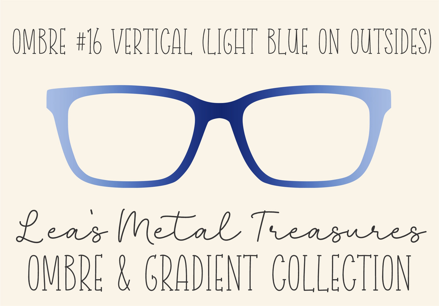 OMBRE 16 VERTICAL LIGHT BLUE ON OUTSIDES Eyewear Toppers COMES WITH MAGNETS