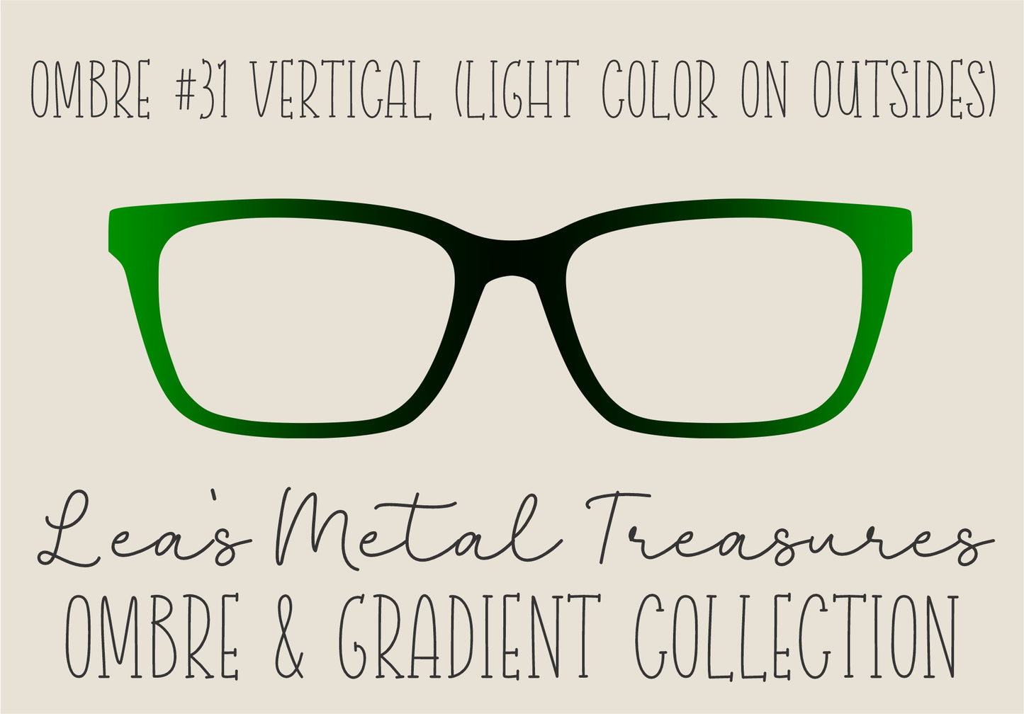 OMBRE 31 VERTICAL LIGHT COLOR ON OUTSIDES Eyewear Toppers COMES WITH MAGNETS