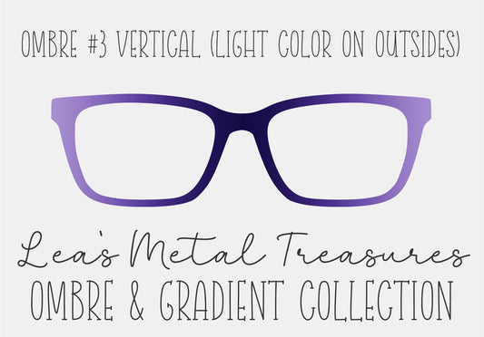 OMBRE 3 VERTICAL LIGHT COLOR ON OUTSIDES Eyewear Toppers COMES WITH MAGNETS