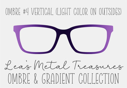OMBRE 4 VERTICAL LIGHT COLOR ON OUTSIDES Eyewear Toppers COMES WITH MAGNETS