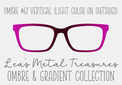 Ombre 62 Vertical (Light color on the Outsides) TOPPER COMES WITH MAGNETS