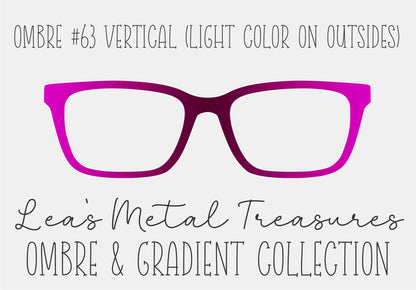 OMBRE 63 VERTICAL LIGHT COLOR ON OUTSIDES Eyewear Toppers COMES WITH MAGNETS