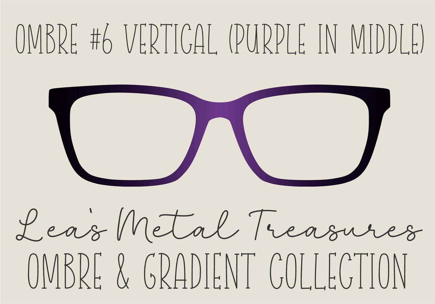 OMBRE 6 VERTICAL (PURPLE IN MIDDLE) Eyewear Toppers COMES WITH MAGNETS