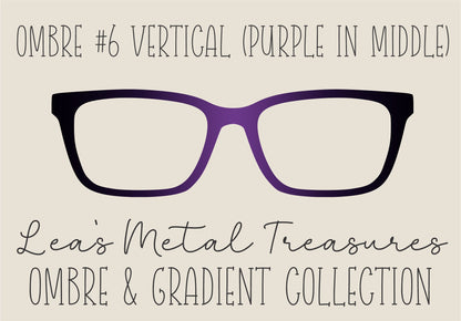 OMBRE 6 VERTICAL (PURPLE IN MIDDLE) Eyewear Toppers COMES WITH MAGNETS
