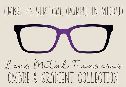 OMBRE 6 VERTICAL (PURPLE IN MIDDLE) Eyewear Toppers COMES WITH MAGNETS