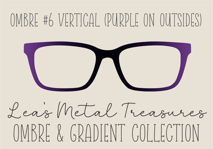 OMBRE 6 VERTICAL (PURPLE ON OUTSIDES) Eyewear Toppers COMES WITH MAGNETS