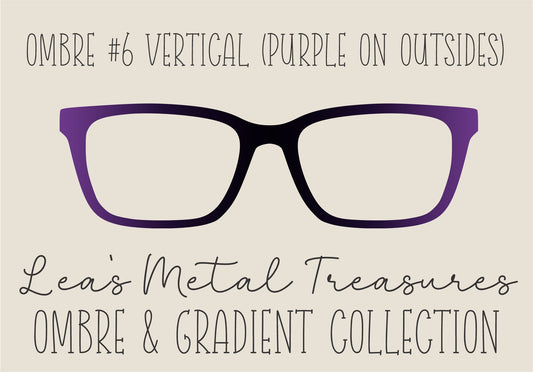 OMBRE 6 VERTICAL (PURPLE ON OUTSIDES) Eyewear Toppers COMES WITH MAGNETS