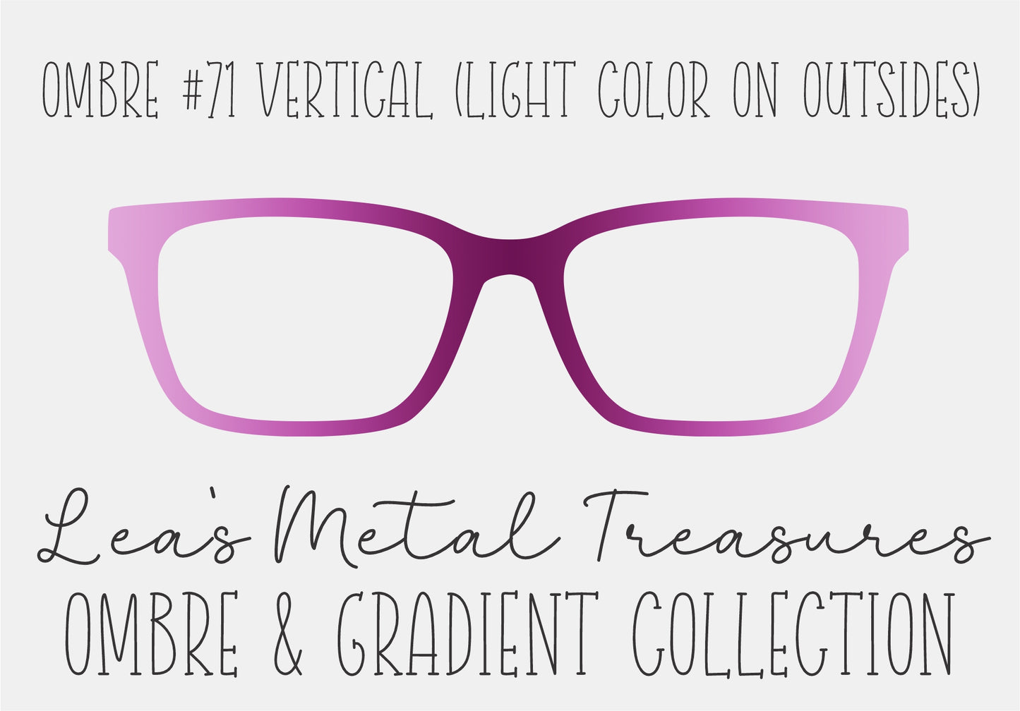 Ombre 71 Vertical (Light color on the Outsides) TOPPER COMES WITH MAGNETS