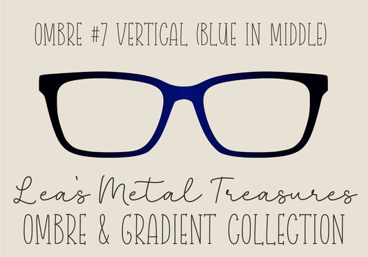 OMBRE 7 VERTICAL BLUE IN MIDDLE Eyewear Toppers COMES WITH MAGNETS