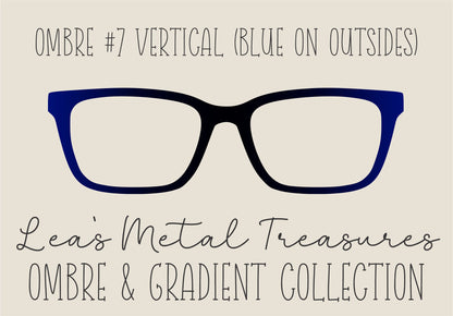 OMBRE 7 VERTICAL BLUE ON OUTSIDES Eyewear Toppers COMES WITH MAGNETS