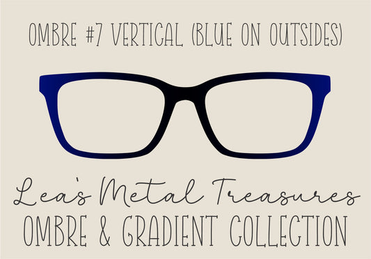 OMBRE 7 VERTICAL BLUE ON OUTSIDES Eyewear Toppers COMES WITH MAGNETS