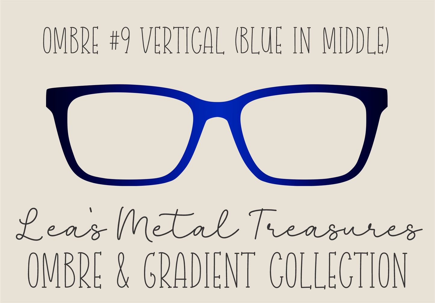 OMBRE 9 VERTICAL BLUE IN MIDDLE Eyewear Toppers COMES WITH MAGNETS