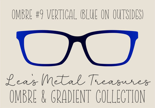 OMBRE 9 VERTICAL BLUE ON OUTSIDES Eyewear Toppers COMES WITH MAGNETS