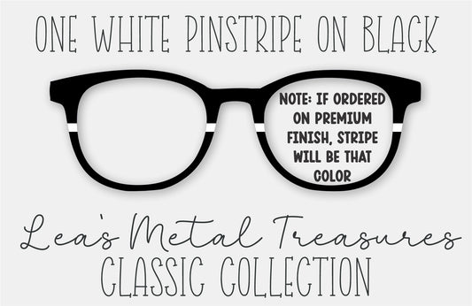 One White Pinstripe on Black Eyewear Frame Toppers