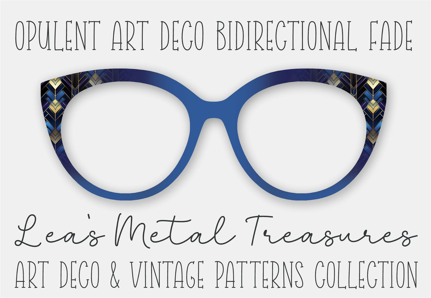 Opulent Art Deco BiDirectional Fade Eyewear Frame Toppers COMES WITH MAGNETS