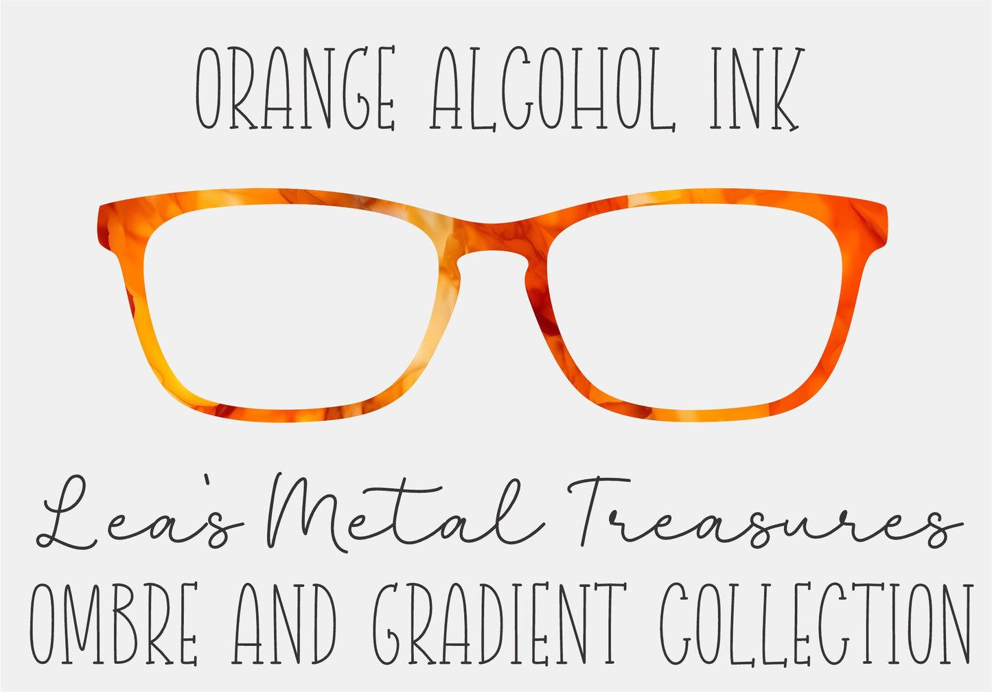 ORANGE ALCOHOL INK Eyewear Frame Toppers COMES WITH MAGNETS