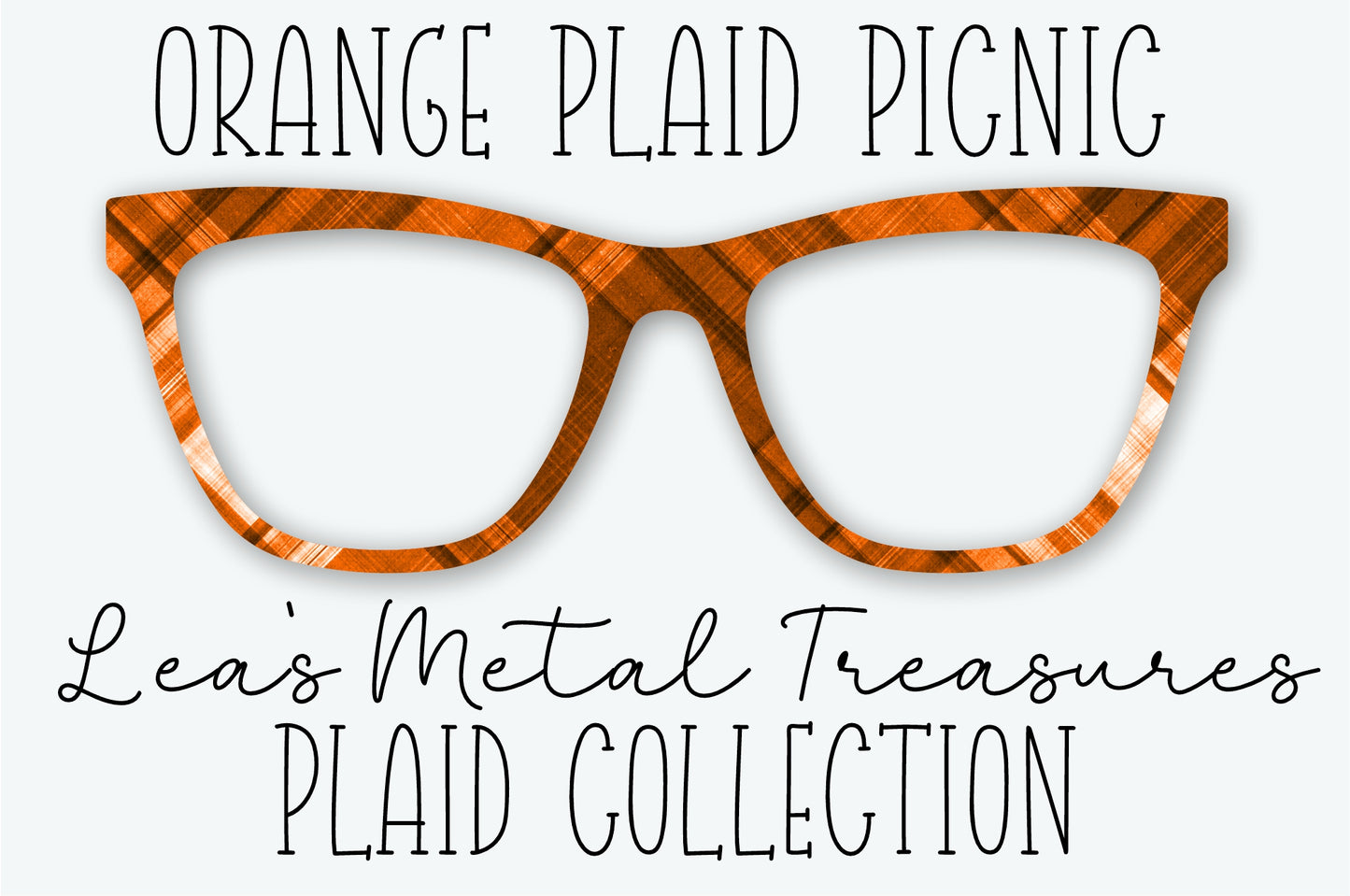ORANGE PLAID PICNIC Eyewear Frame Toppers SEPTEMBER 2026 TOPPER OF THE MONTH
