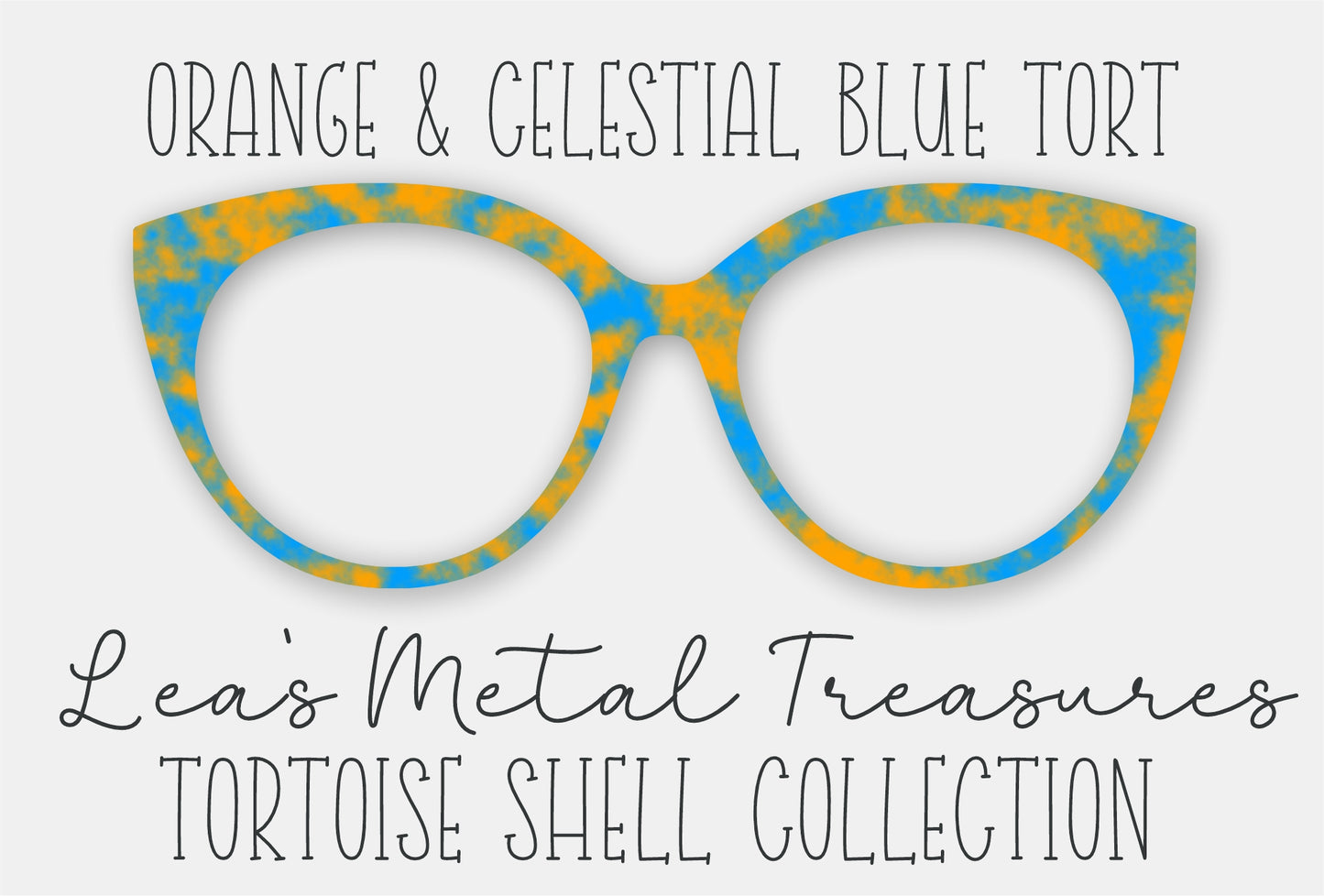 Orange and Celestial Blue Tort • Magnetic Eyeglasses Toppers