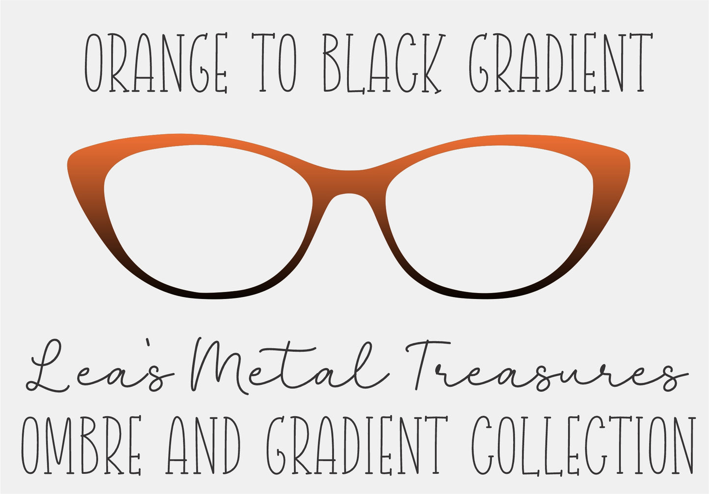 ORANGE TO BLACK GRADIENT Eyewear Frame Toppers COMES WITH MAGNETS
