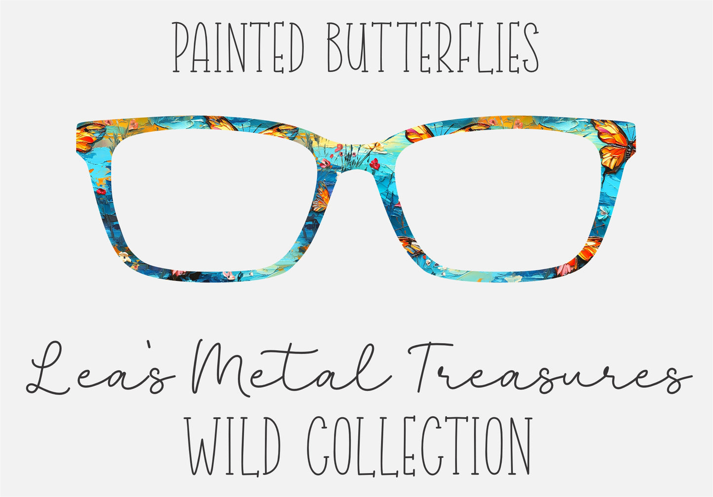 PAINTED BUTTERFLIES Eyewear Frame Toppers COMES WITH MAGNETS