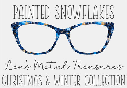 PAINTED SNOWFLAKES Eyewear Frame Toppers COMES WITH MAGNETS