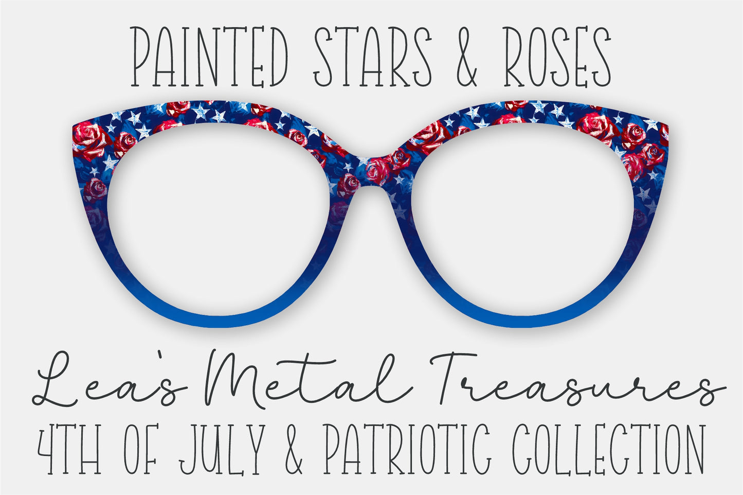 Painted Stars and Roses Eyewear Frame Toppers