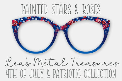 Painted Stars and Roses Eyewear Frame Toppers