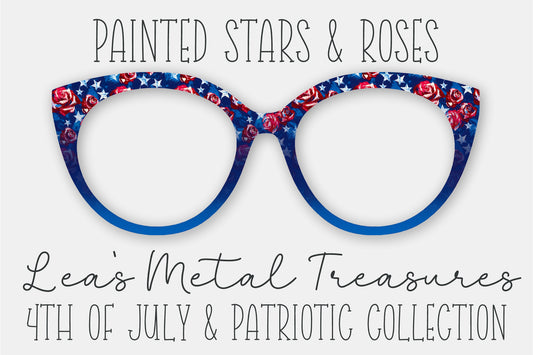 Painted Stars and Roses Eyewear Frame Toppers