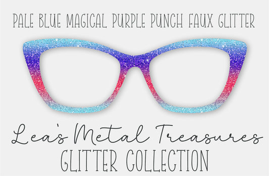 Pale Blue Magical Purple Punch Faux Glitter Eyewear Frame Toppers