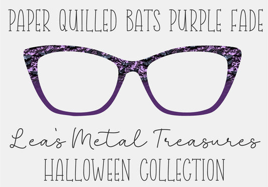 PAPER QUILLED BATS PURPLE FADE Eyewear Frame Toppers COMES WITH MAGNETS