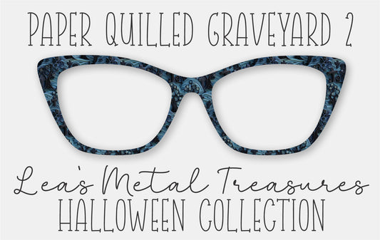 Paper Quilled Graveyard 2 Eyewear Frame Toppers COMES WITH MAGNETS