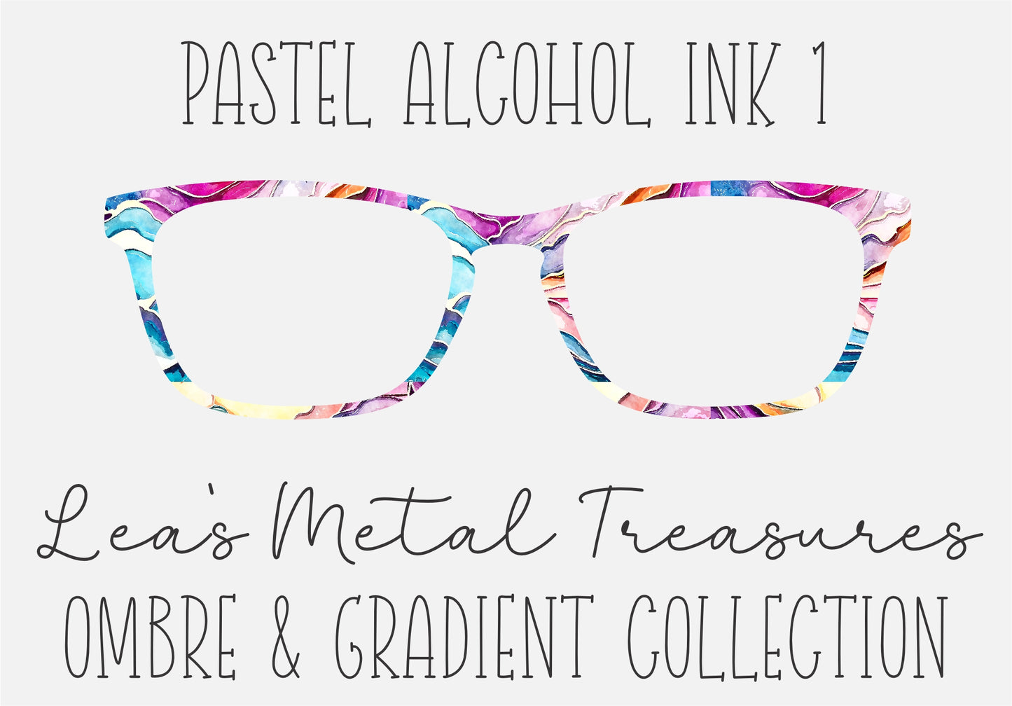 PASTEL ALCOHOL INK 1 Eyewear Frame Toppers COMES WITH MAGNETS