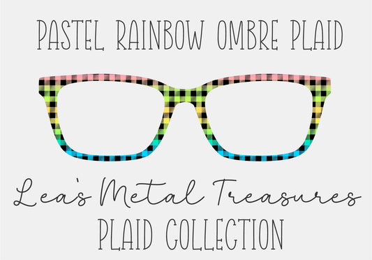 PASTEL RAINBOW OMBRE PLAID Eyewear Frame Toppers COMES WITH MAGNETS