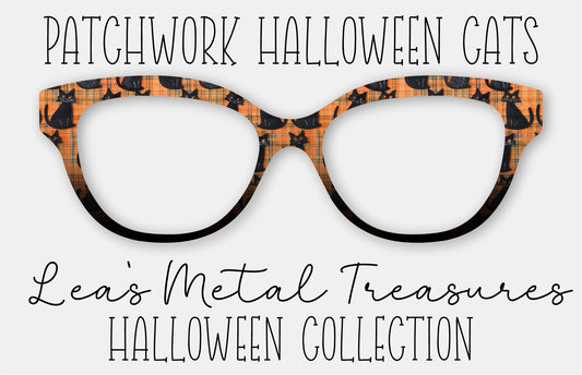 Patchwork Halloween Cats Eyewear Frame Toppers COMES WITH MAGNETS