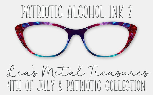 Patriotic Alcohol Ink 2 Eyewear Frame Toppers