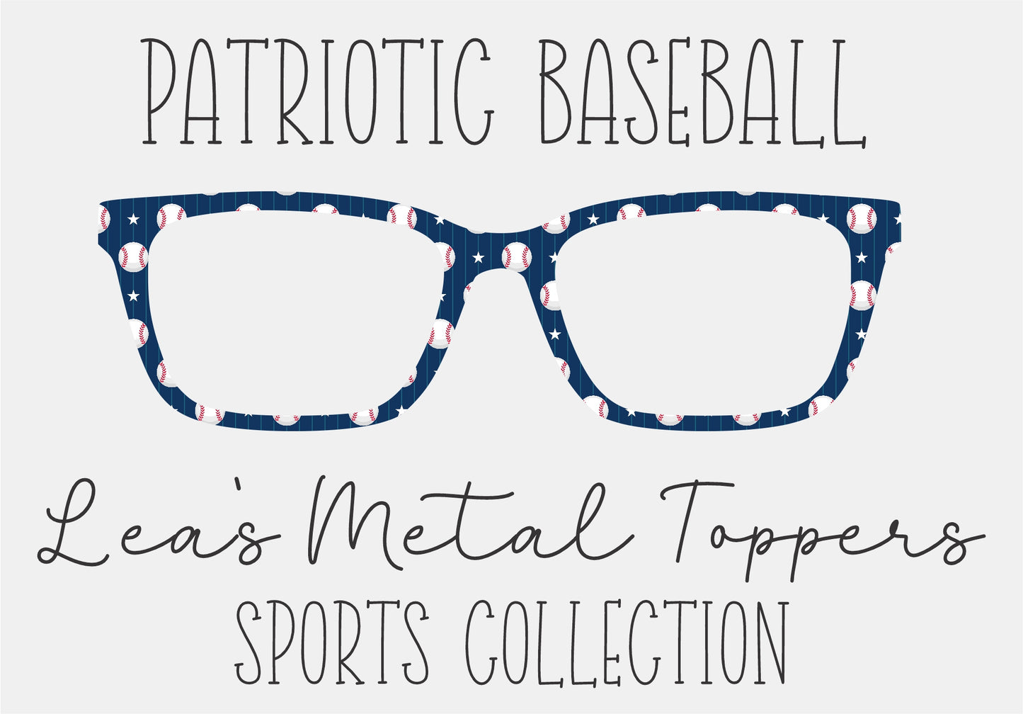 PATRIOTIC BASEBALL Eyewear Frame Toppers COMES WITH MAGNETS