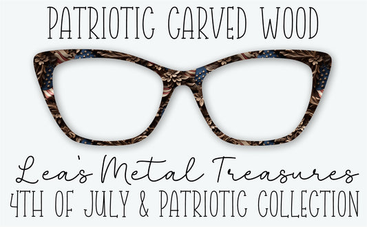 Patriotic Carved Wood Eyewear Frame Toppers COMES WITH MAGNETS