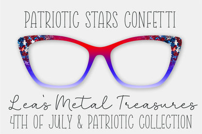 Patriotic Stars Confetti Eyewear Frame Toppers