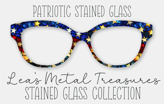 Patriotic Stained Glass Eyewear Frame Toppers COMES WITH MAGNETS