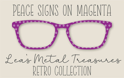 Peace Signs on Magenta Eyewear Frame Toppers COMES WITH MAGNETS