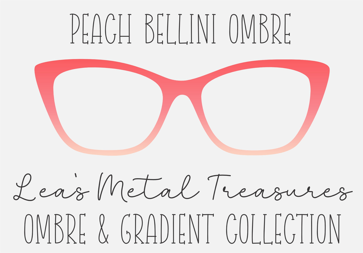 PEACH BELLINI OMBRE Eyewear Frame Toppers COMES WITH MAGNETS