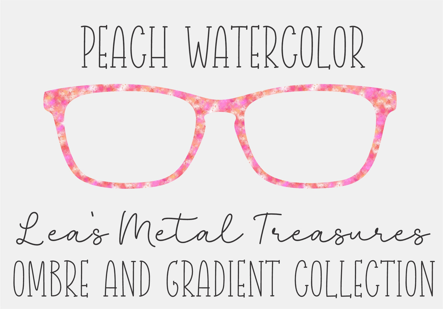 PEACH WATERCOLOR Eyewear Frame Toppers COMES WITH MAGNETS