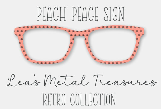 Peach Peace Signs Eyewear Frame Toppers COMES WITH MAGNETS