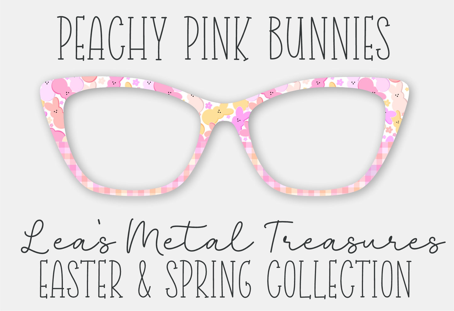 Peachy Pink Bunnies • Ready to Ship Easter • Magnetic Eyeglasses Toppers