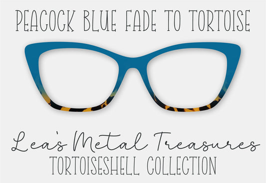Peacock Blue Fade to Tortoise Eyewear Frame Toppers