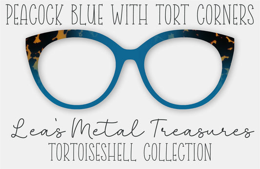 Peacock Blue with Tort Corners Eyewear Frame Toppers