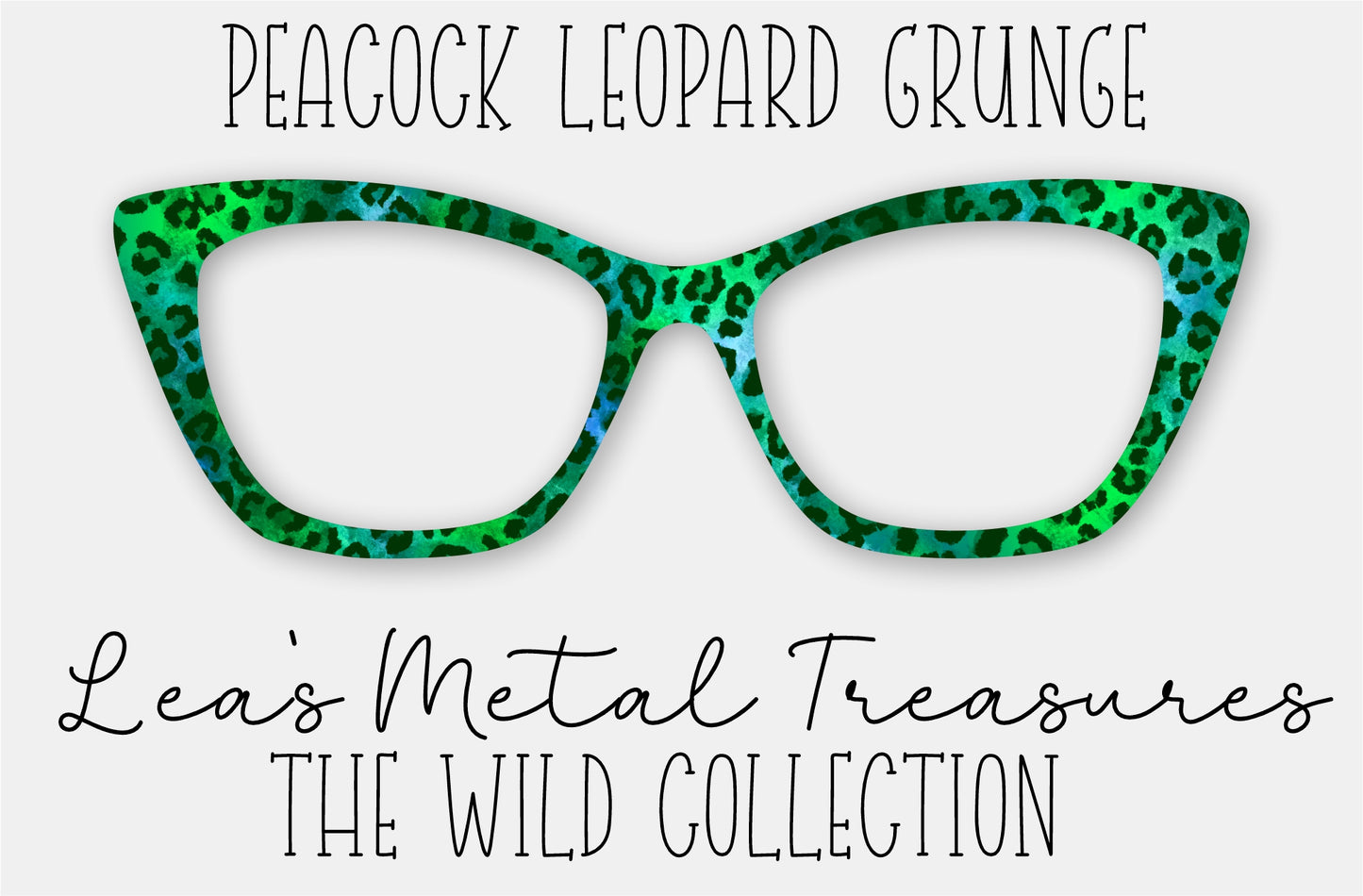 Peacock Leopard Grunge Eyewear Frame Toppers