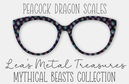 Peacock Dragon Scales Eyewear Frame Toppers COMES WITH MAGNETS
